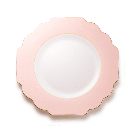 Pink and Gold Rim Plastic Plates