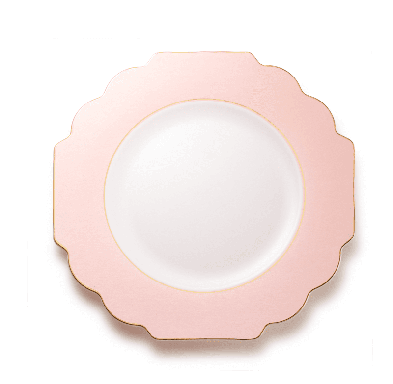 Pink and Gold Rim Plastic Plates