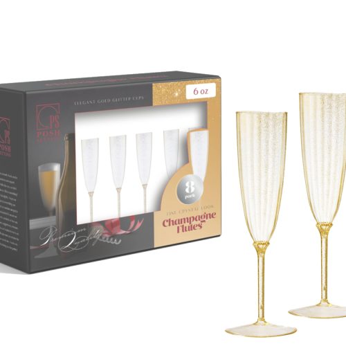 GoldGLitterChampagneCups