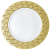 10.25 Inch White and Gold Round Plastic Dinner Plate - Imperial - Posh Setting