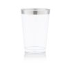 Clear Plastic Tumblers With Silver Rim