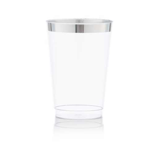 Clear Plastic Tumblers With Silver Rim