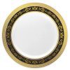 10.25 Inch Black and Gold Round Plastic Dinner Plate - Royal - Posh Setting