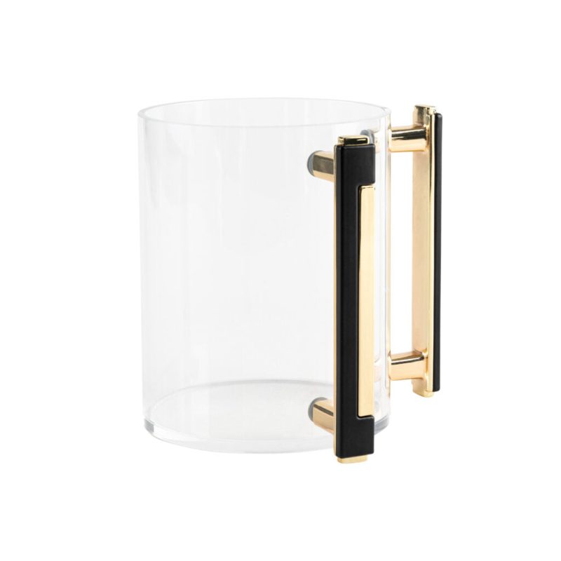 acrylic wash cup with gold and black handle 4545 2