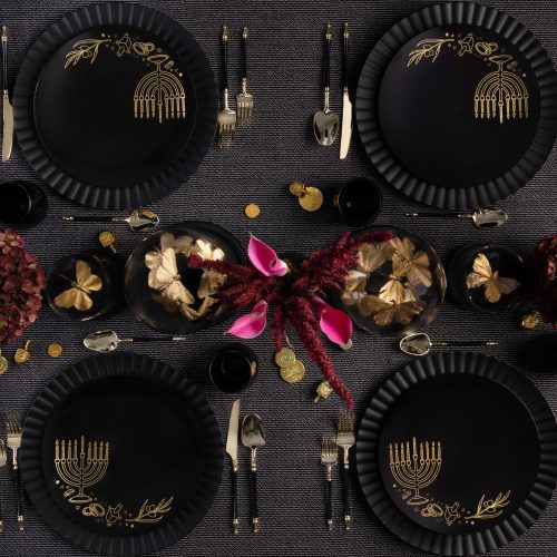 black and gold Disposable flatware set sophisticate 4673 2