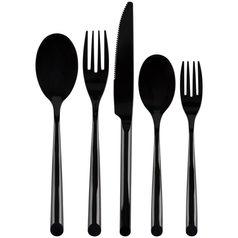 black disposable flatware set suave 2