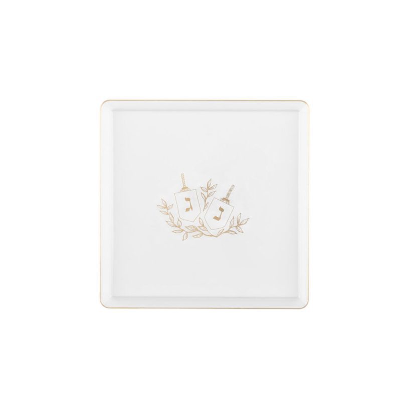 clear and gold plastic chanukah square plates 4263 2