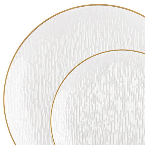 clear and gold plastic wedding plate set icicle 4571 2