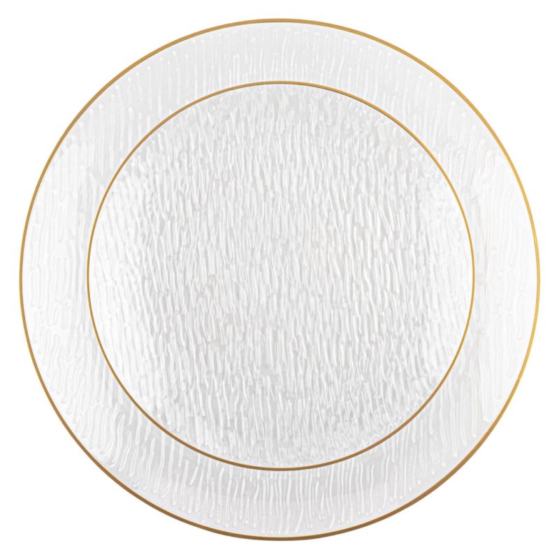 clear and gold plastic wedding plate set icicle 4571 4