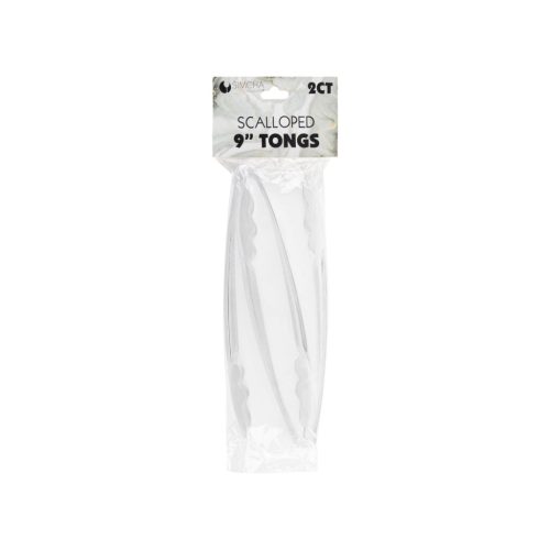 clear plastic scalloped tongs 2 pack 4582 3