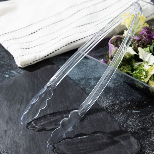 clear plastic scalloped tongs 2 pack 4584 4