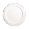 10.25 Inch White and Silver Round Plastic Dinner Plate - Confetti - Posh Setting