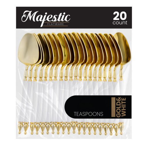 diposable plastic gold and white flatware majestic 3