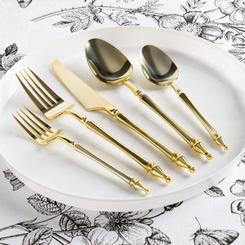 disposable gold flatware majestic 7