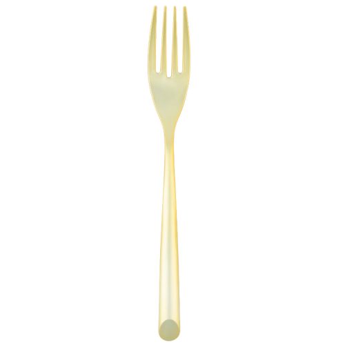 single gold plastic dinner fork