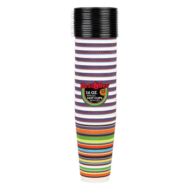 insulated ripple paper coffee cups 16 oz 4478 2