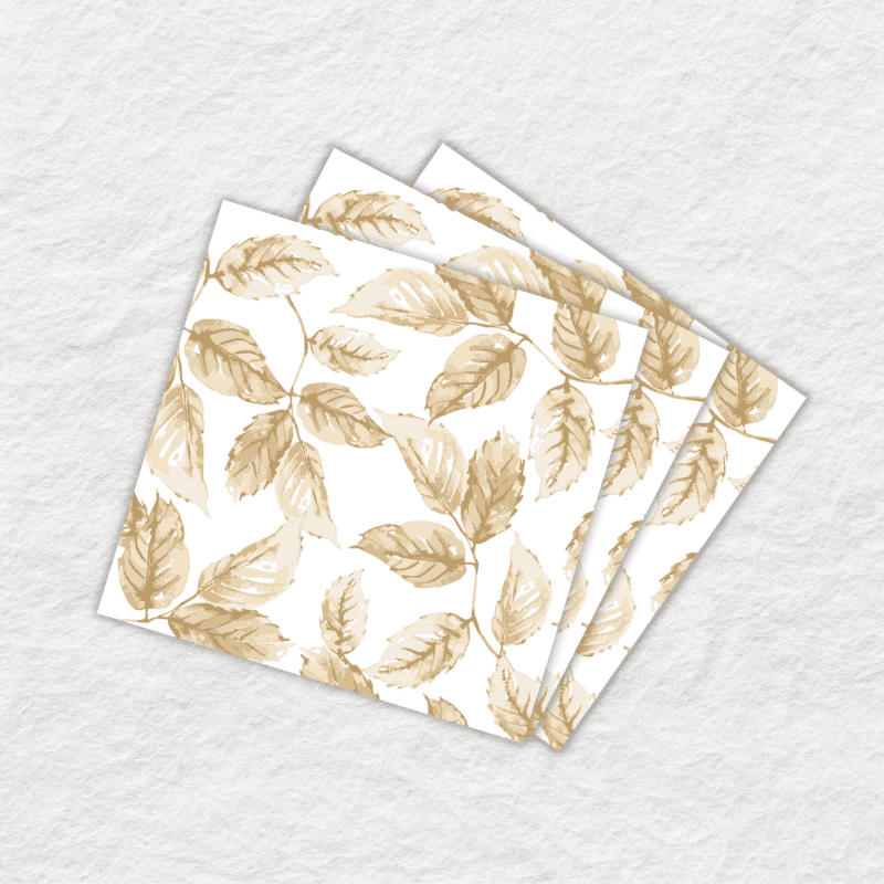 linen like gilded leaves cocktail napkins 2