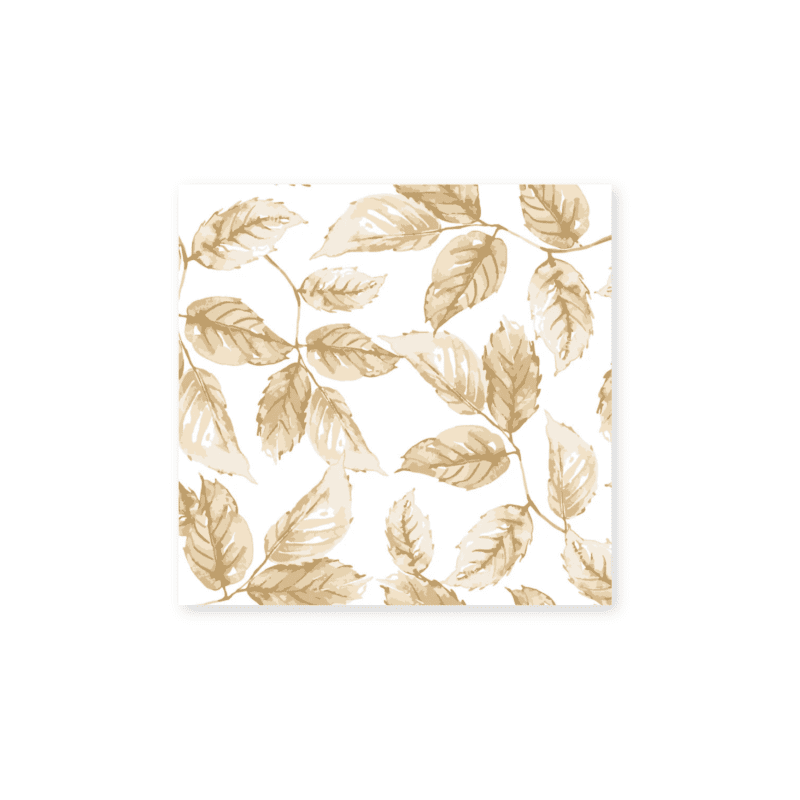 linen like gilded leaves cocktail napkins