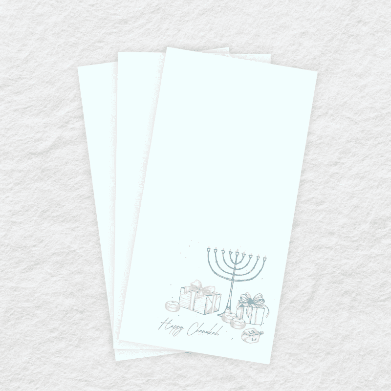 linen like pastel drawn menorah guest towels 2