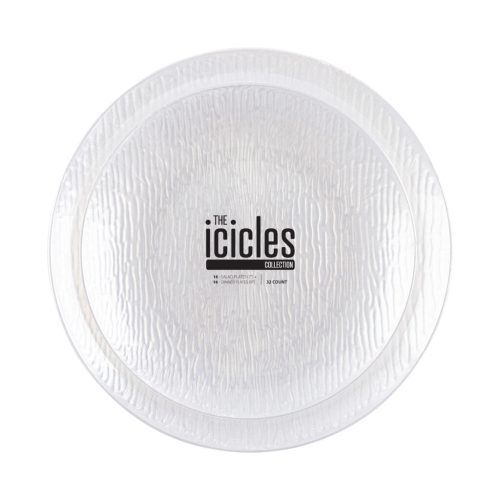 pearl plastic wedding plate set icicle 4556 1