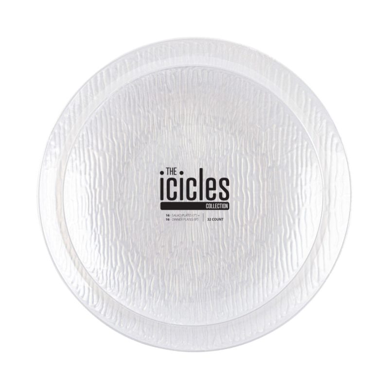 pearl plastic wedding plate set icicle 4556 1