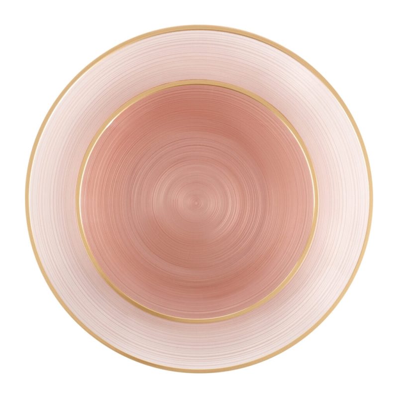 rose and gold rim plastic dinnerware set 4504 3