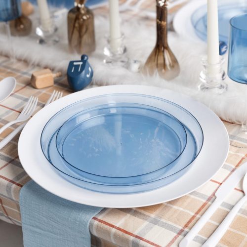 transparent blue fancy disposable plates sharp 1