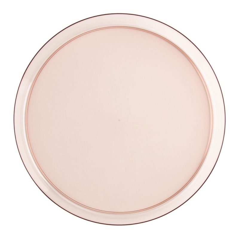 transparent rose round plastic plates for party sharp 3