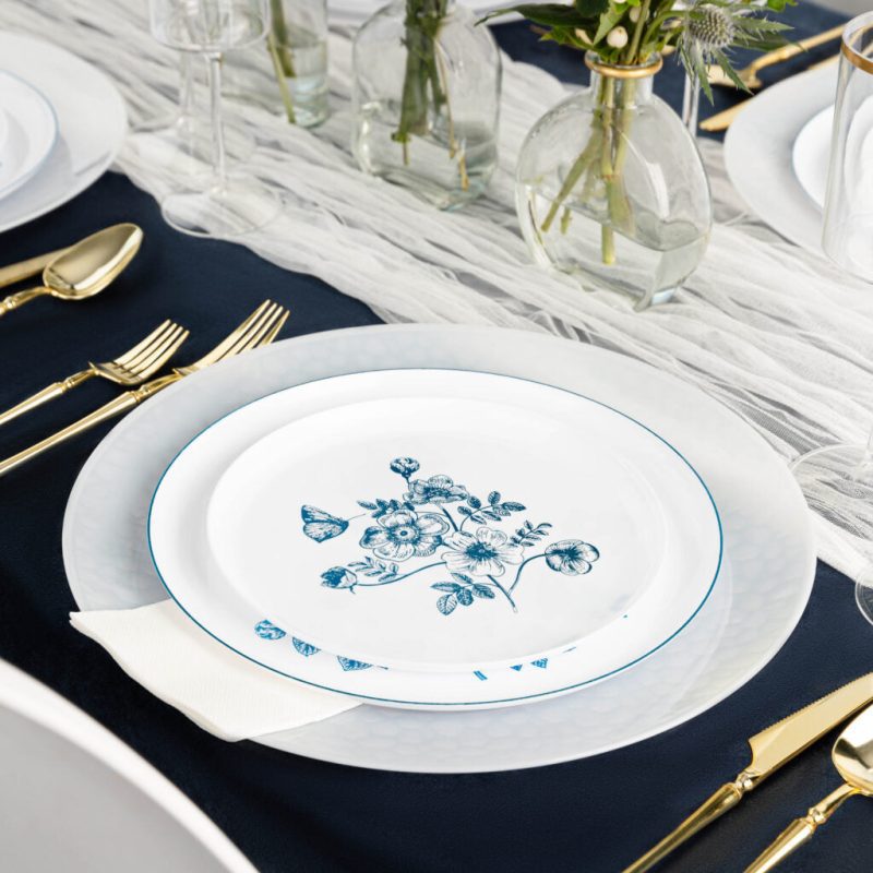 white and blue dinnerware set french toile 4475 6