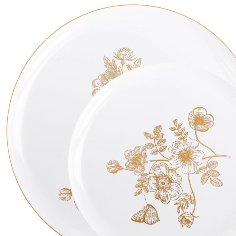 white and gold dinnerware set french toile 4476 4