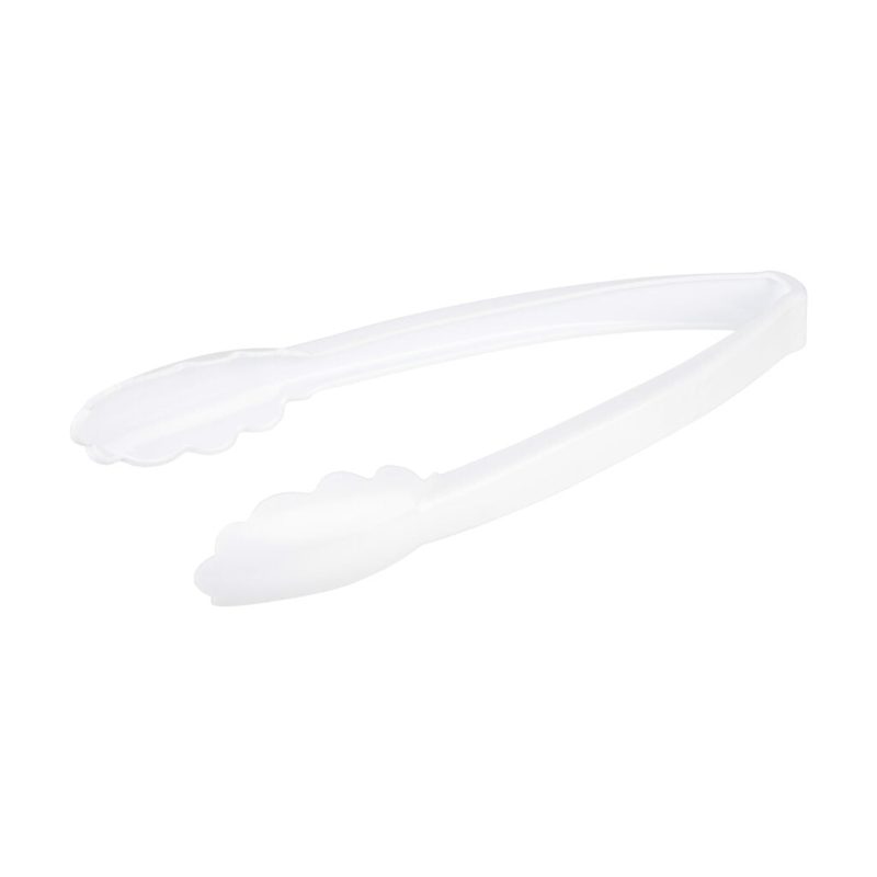 white plastic scalloped tongs 2 pack 4583 4