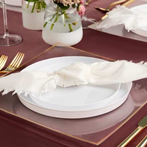 white round elegant disposable plates sharp 6