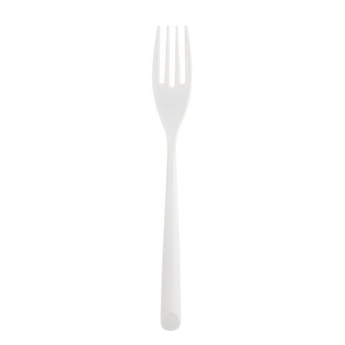 single white plastic dinner fork