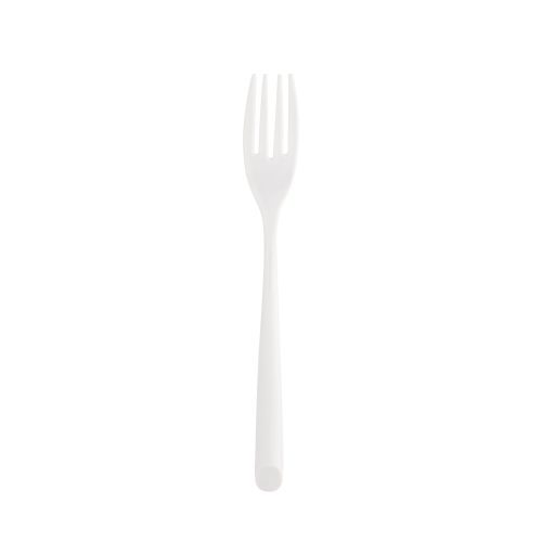 single white plastic forks